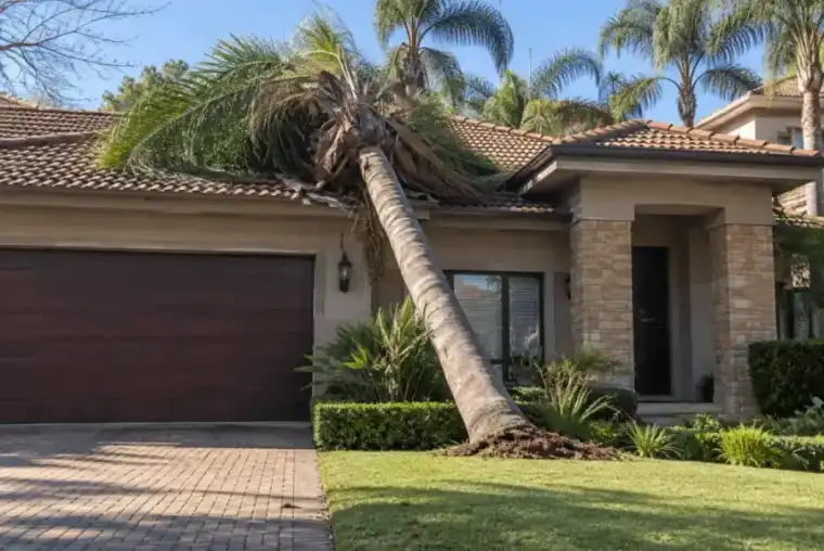 Tree removed over a roof by Tree Felling Guys in Gauteng